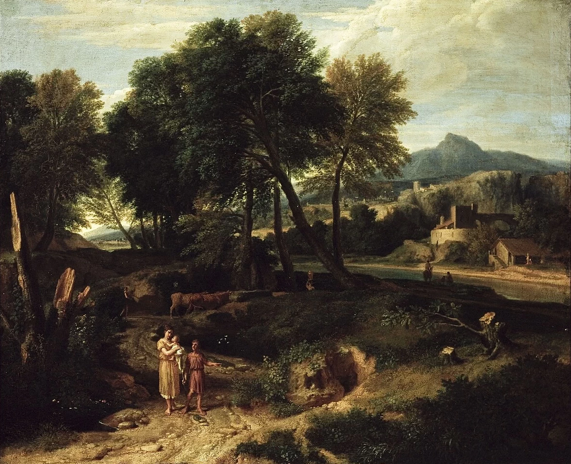 Pastorale con giovane pastore e donna con bambino in braccio - Musée des Beaux, Arts de la ville de Paris